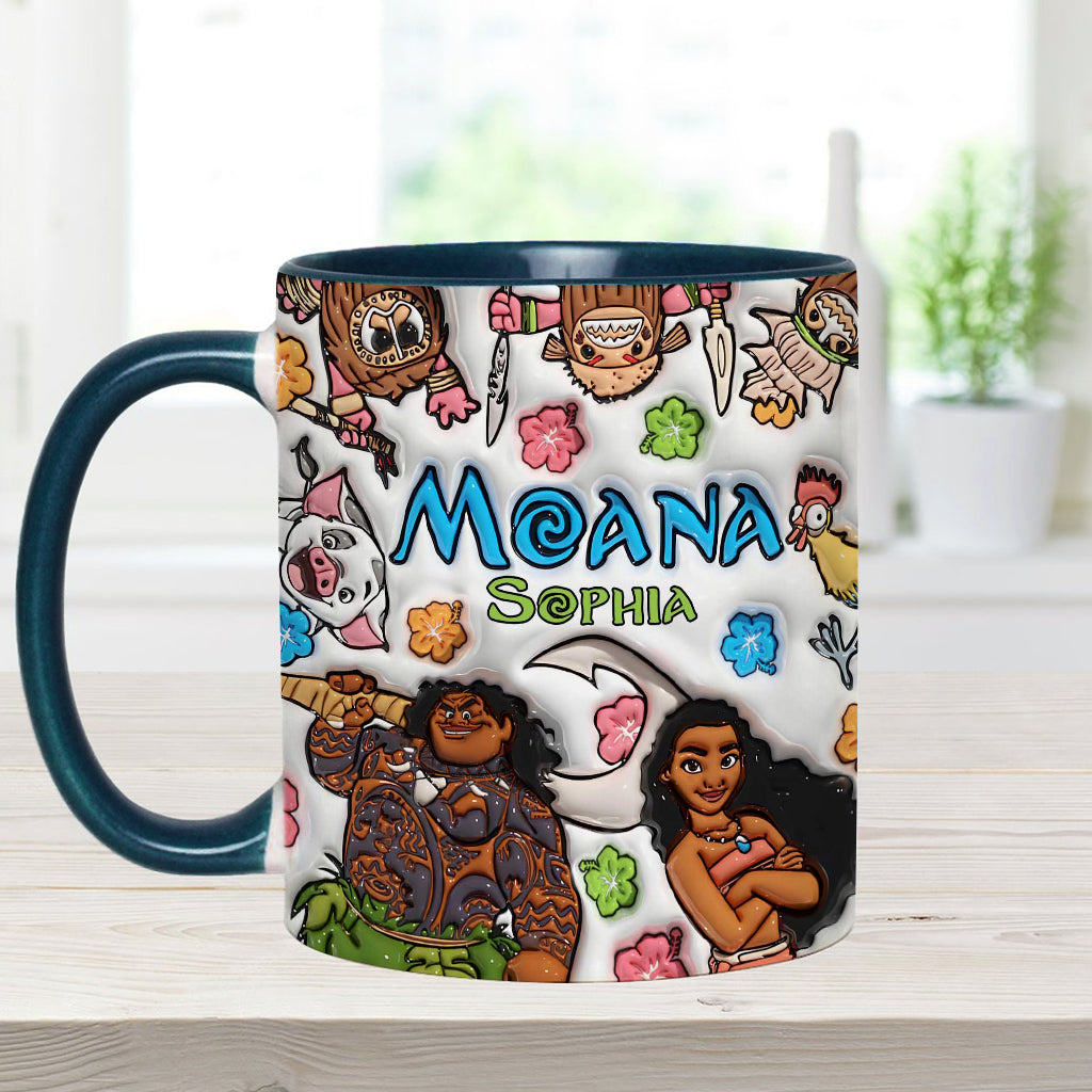 Personalized Moana Accent Mug Custom Name Gift for Kids Accent Mug GradoCreations