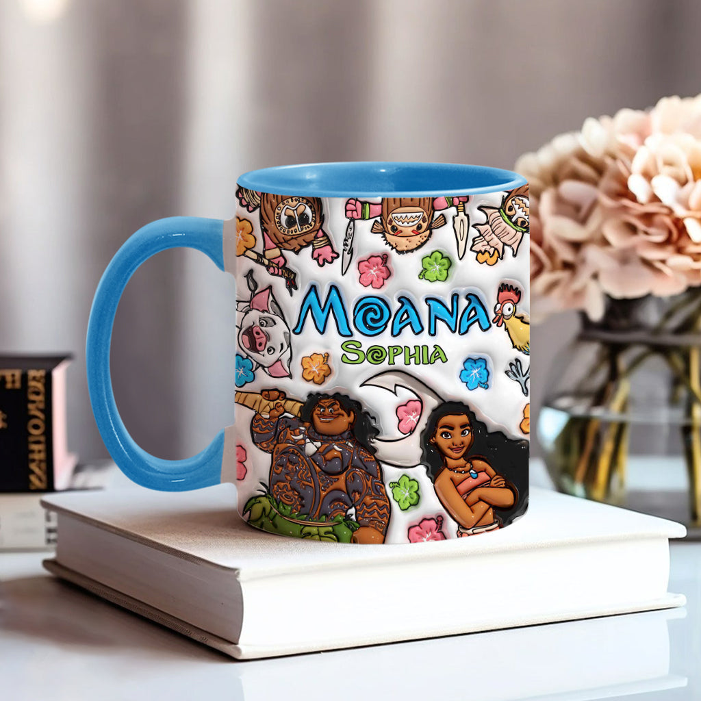 Personalized Moana Accent Mug Custom Name Gift for Kids Accent Mug GradoCreations