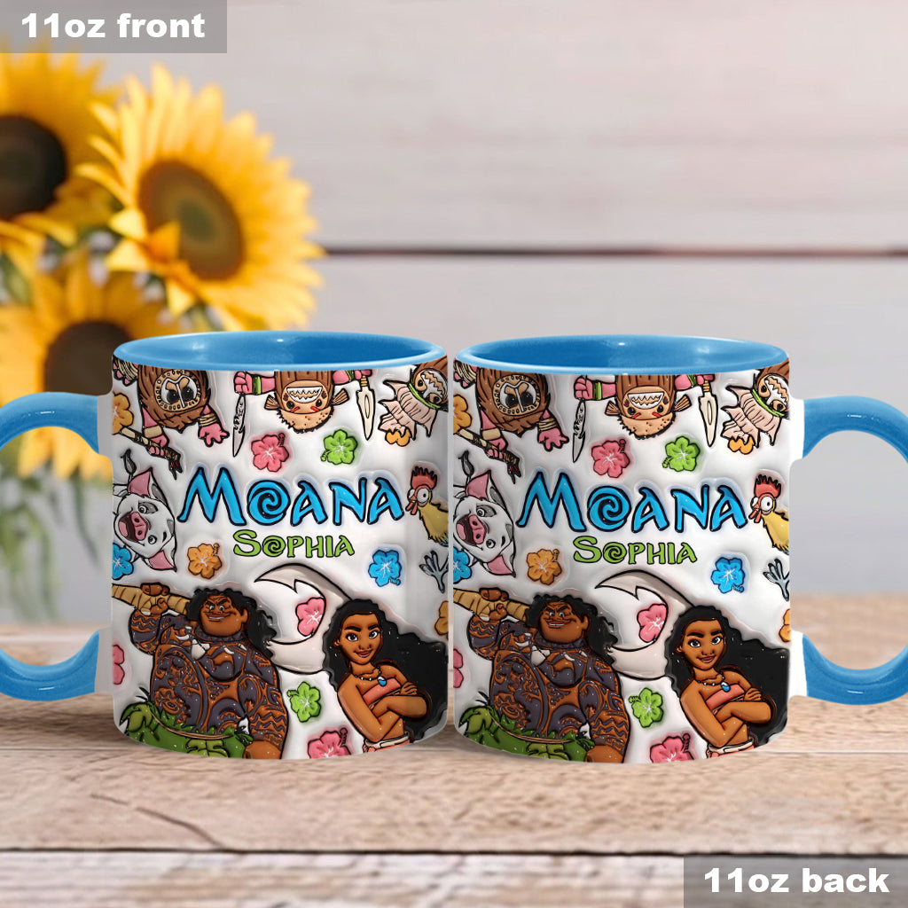 Personalized Moana Accent Mug Custom Name Gift for Kids Accent Mug GradoCreations