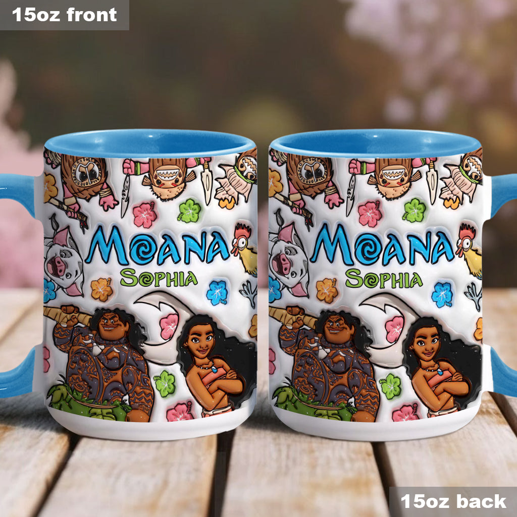Personalized Moana Accent Mug Custom Name Gift for Kids Accent Mug GradoCreations