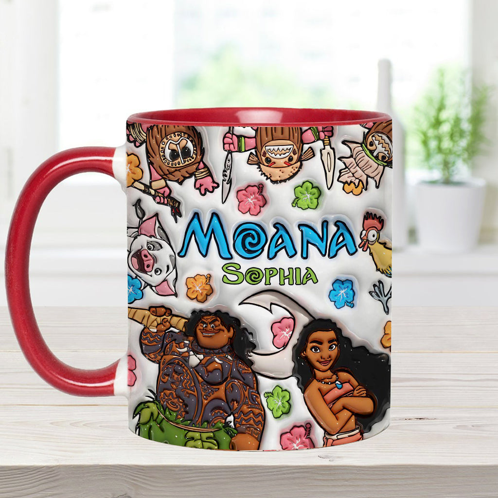 Personalized Moana Accent Mug Custom Name Gift for Kids Accent Mug GradoCreations
