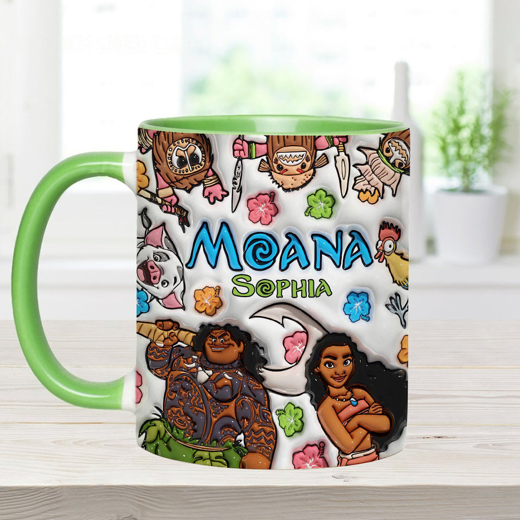 Personalized Moana Accent Mug Custom Name Gift for Kids Accent Mug GradoCreations