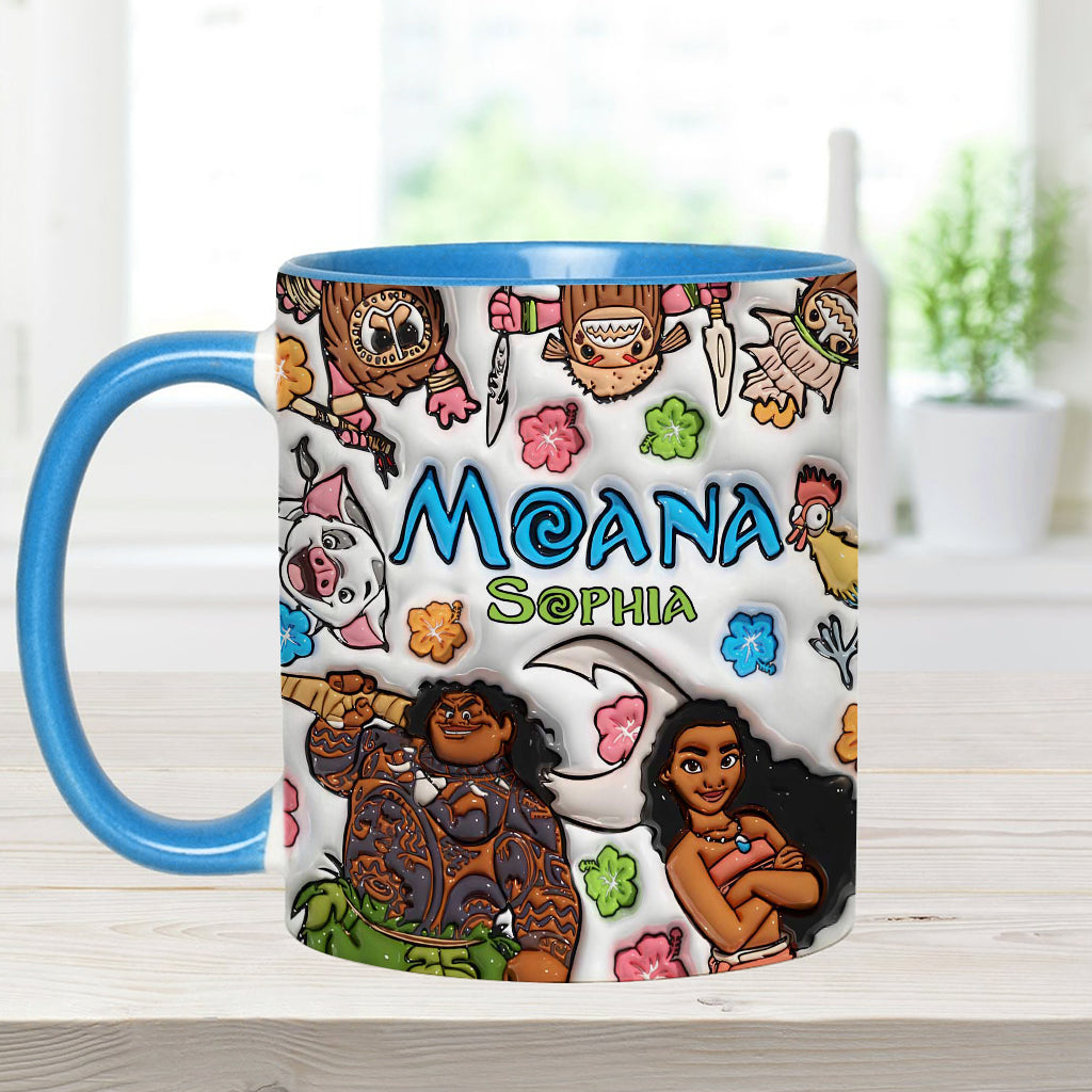 Personalized Moana Accent Mug Custom Name Gift for Kids Accent Mug GradoCreations