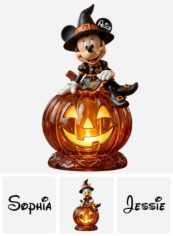 Personalized Pumpkin Witch Acrylic LED Night Light Gift Acrylic LED Night Light GradoCreations