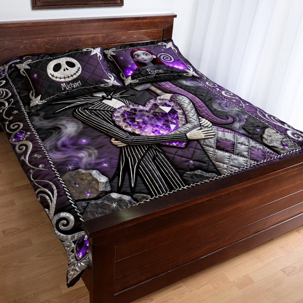 Personalized Nightmare Before Christmas Quilt Set for Couples Quilt Set GradoCreations