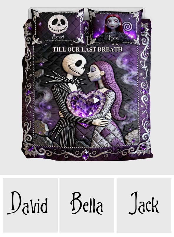 Personalized Nightmare Before Christmas Quilt Set for Couples Quilt Set GradoCreations