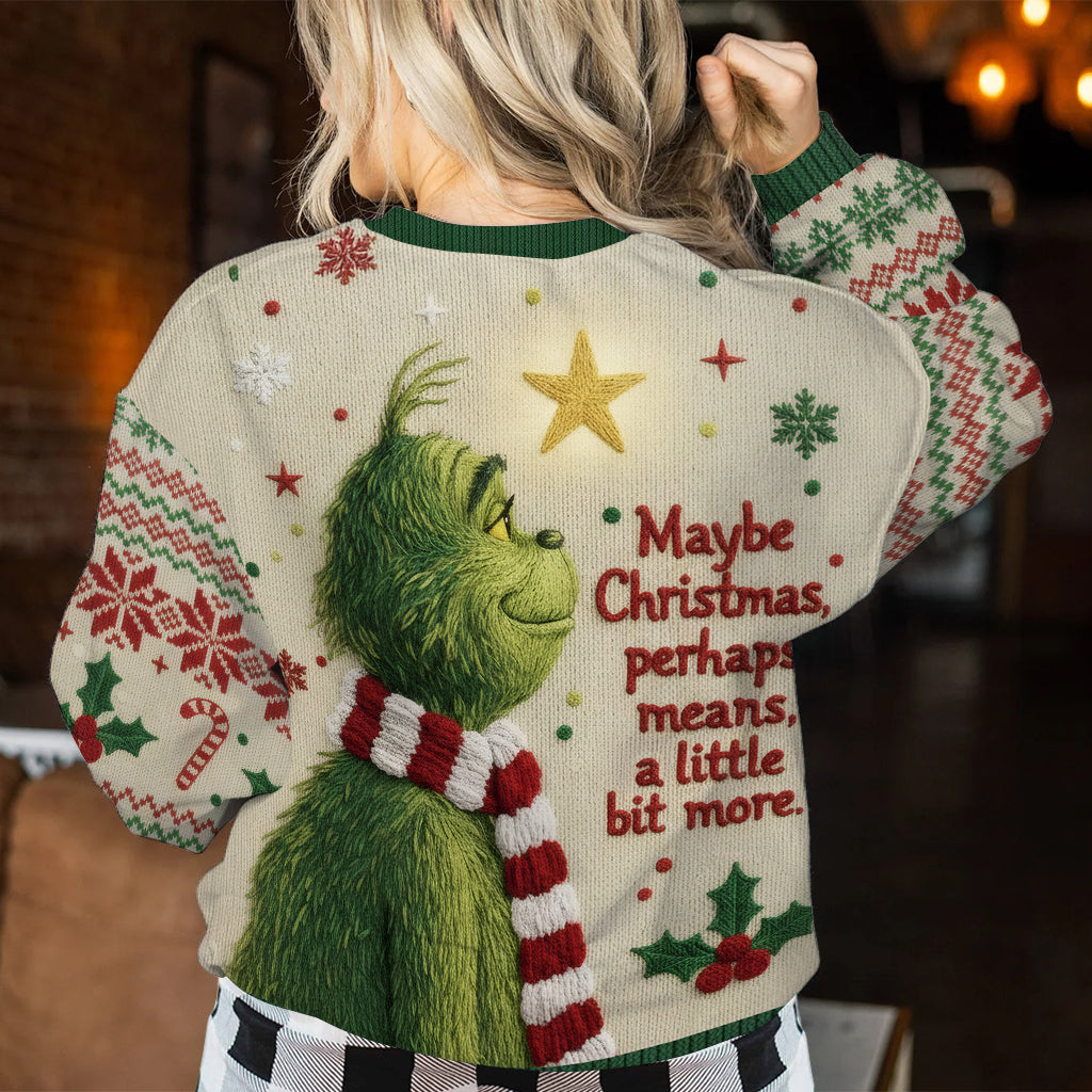 Personalized Grinch Christmas Ugly Sweater Custom Name Gift Ugly Sweater GradoCreations