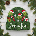 Personalized Green Grinch Beanie Hat Custom Name Gift for Christmas Beanie Hat GradoCreations