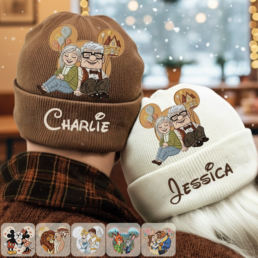 Personalized Couple Beanie Hat Custom Names Gift for Anniversary Beanie Hat GradoCreations