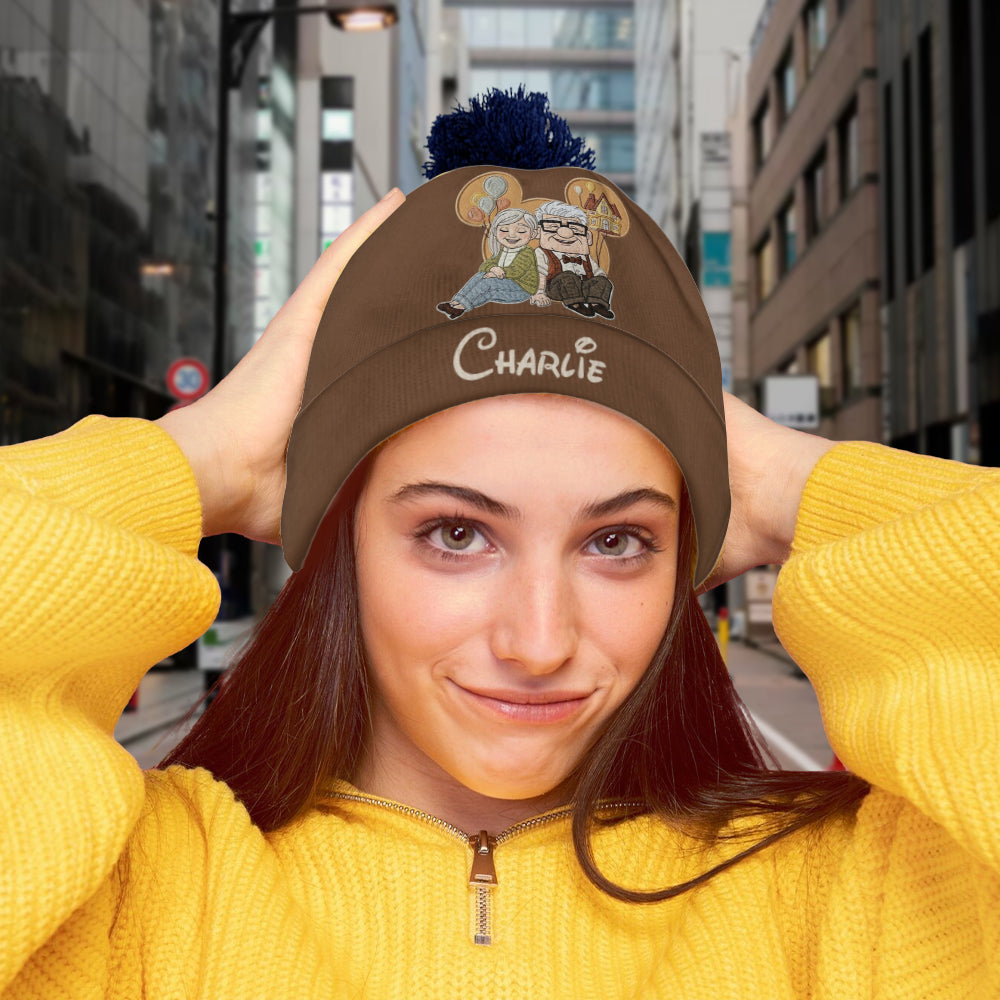 Personalized Couple Beanie Hat Custom Names Gift for Anniversary Beanie Hat GradoCreations