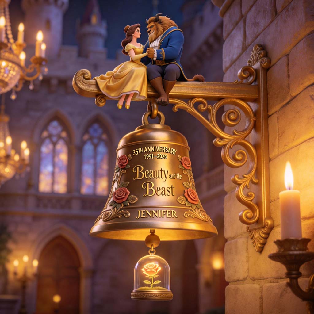 Personalized Beauty and the Beast Wall Mount Sign with Custom Name Wooden Wall Mount Sign GradoCreations