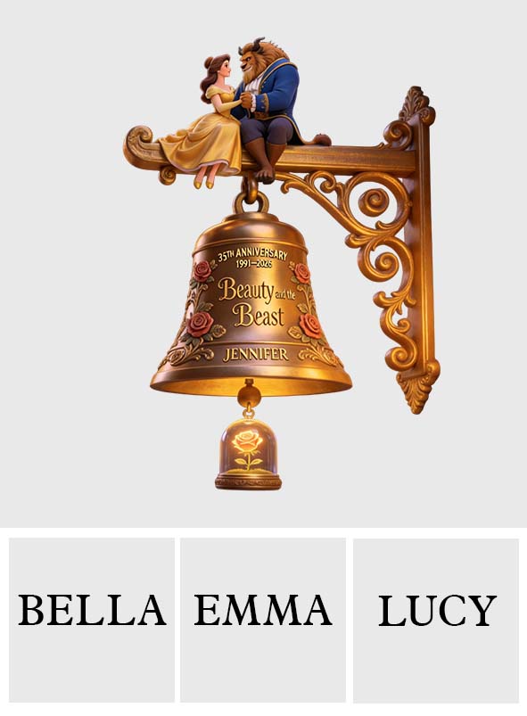 Personalized Beauty and the Beast Wall Mount Sign with Custom Name Wooden Wall Mount Sign GradoCreations