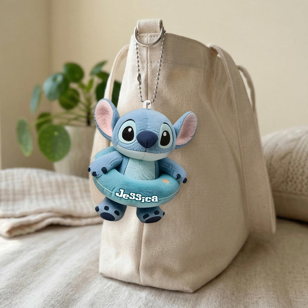 Personalized Ohana Quilt Duffle Bag & Plush Charm for Summer | Custom Name Gift Quilt Duffle Bag & Plush Charm GradoCreations