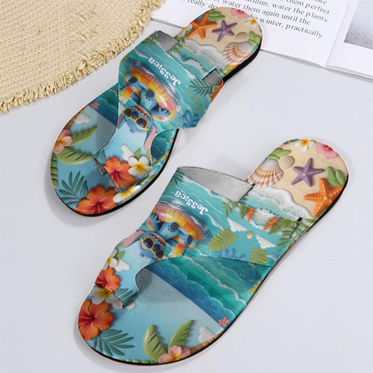 Personalized Open Toe Sandals with Summer Vibes Custom Name Gift Open Toe Sandals GradoCreations