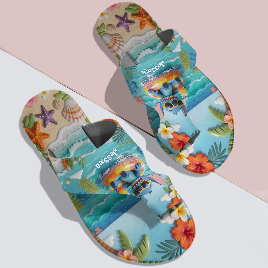 Personalized Open Toe Sandals with Summer Vibes Custom Name Gift Open Toe Sandals GradoCreations