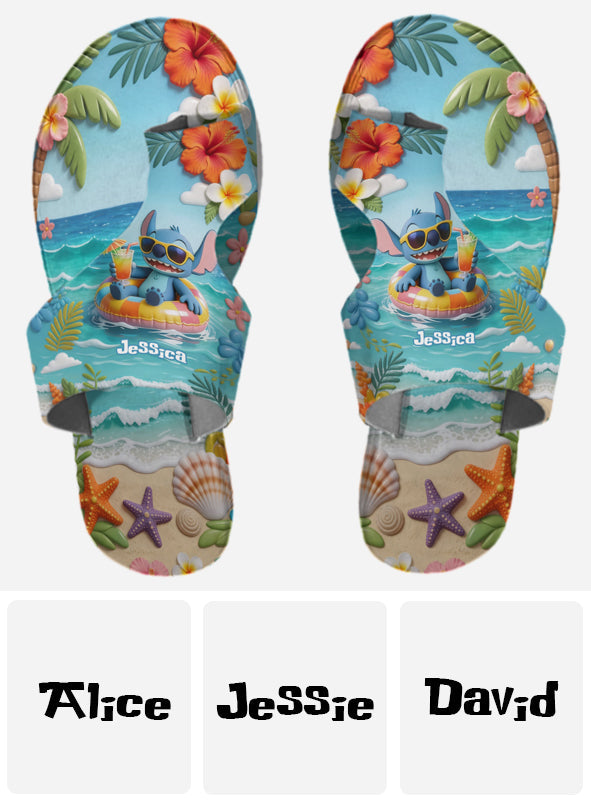Personalized Open Toe Sandals with Summer Vibes Custom Name Gift Open Toe Sandals GradoCreations