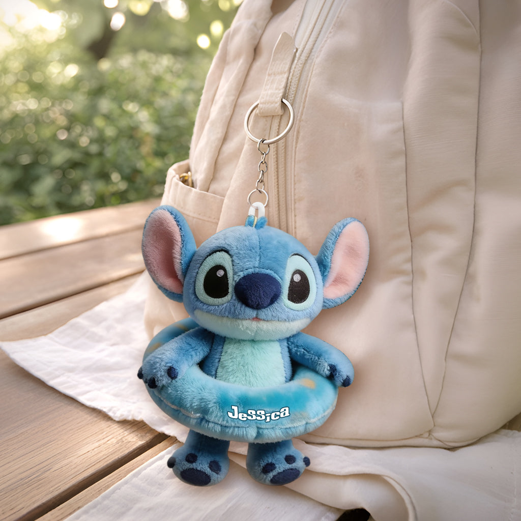 Personalized Beach Bag with Plush Keychain for Girls - Summer Vibes Beach Bag With Plush Charm GradoCreations