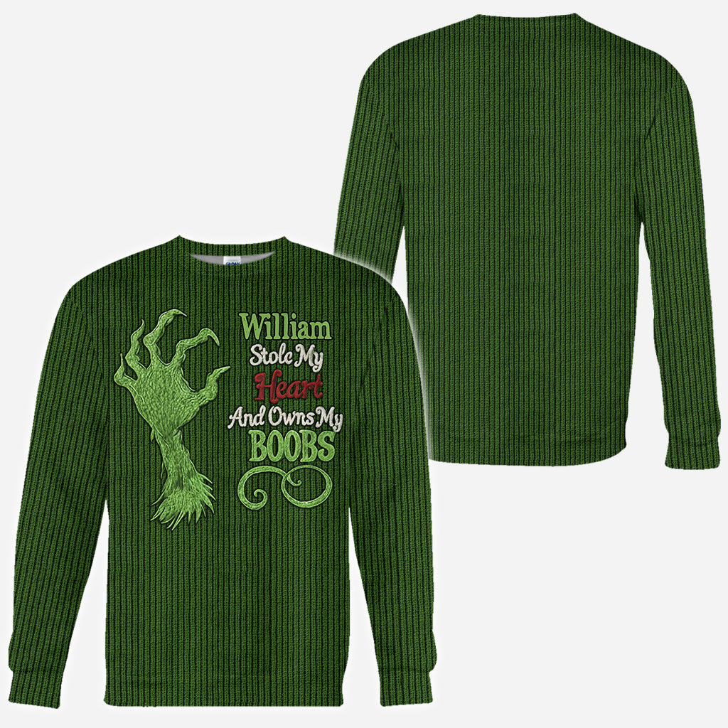 Personalized Christmas All Over Shirt with Fun Design for Her All Over Shirt GradoCreations