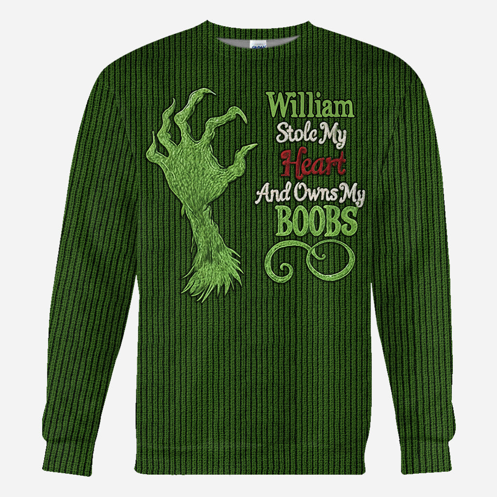Personalized Christmas All Over Shirt with Fun Design for Her All Over Shirt GradoCreations