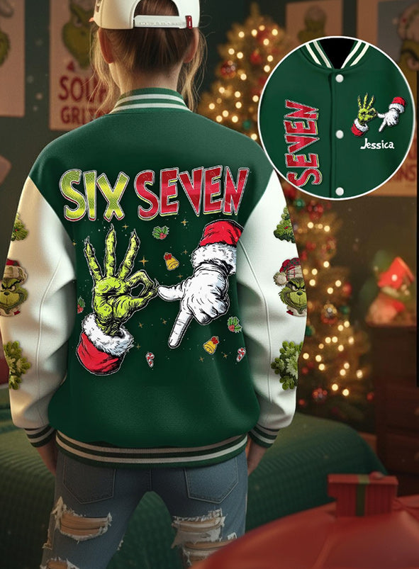 Personalized Christmas Varsity Jacket Custom Name Gift Varsity Jacket GradoCreations