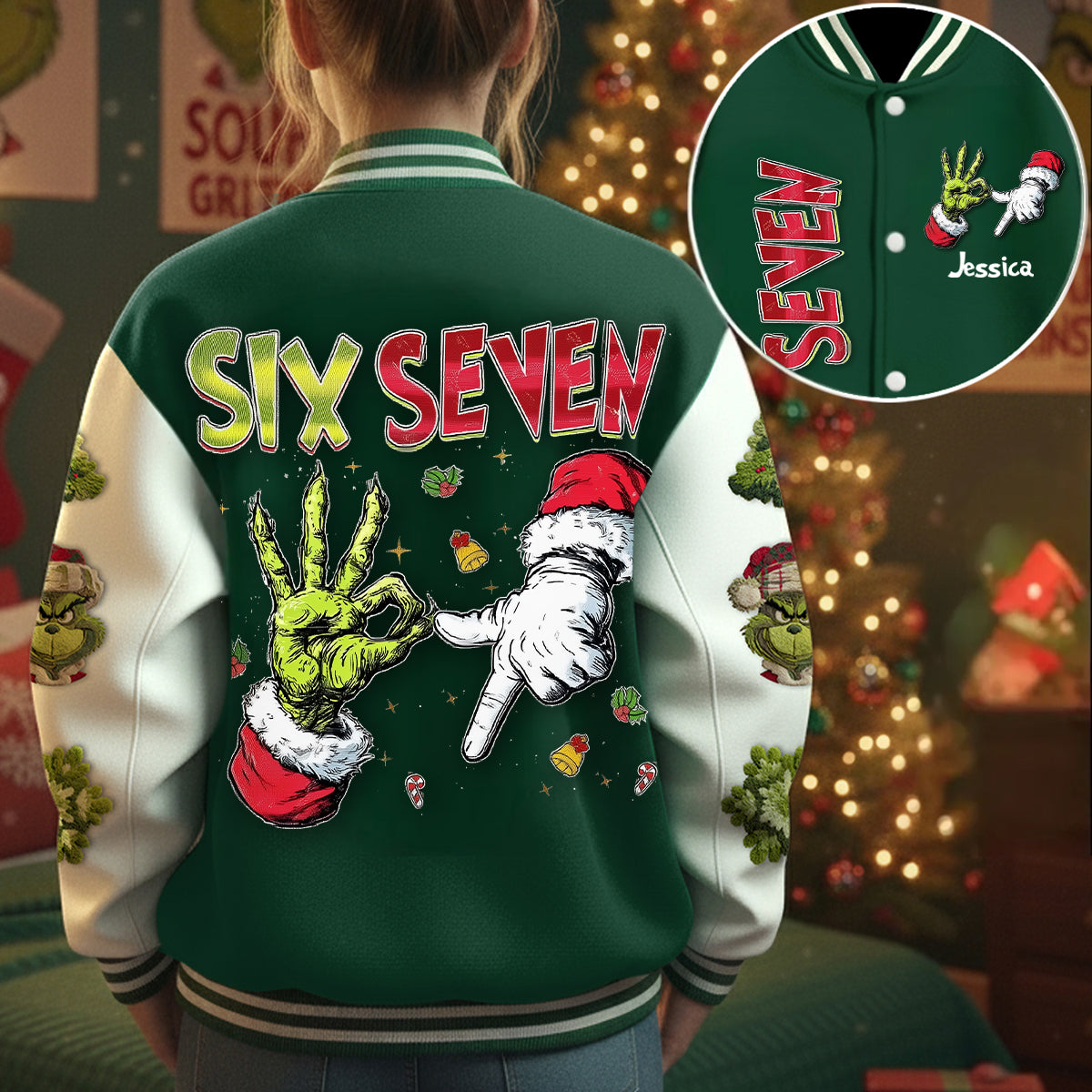 Personalized Christmas Varsity Jacket Custom Name Gift Varsity Jacket GradoCreations