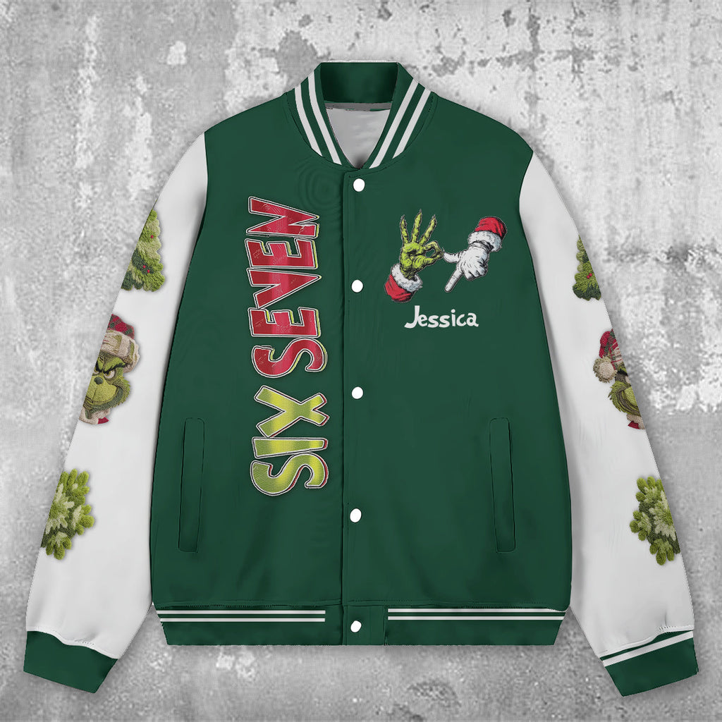 Personalized Christmas Varsity Jacket Custom Name Gift Varsity Jacket GradoCreations