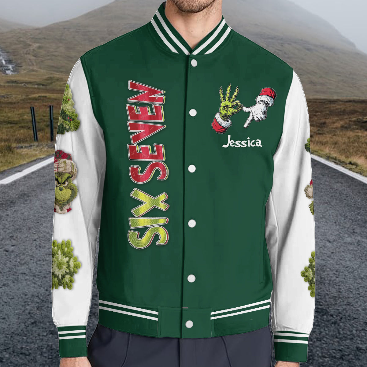 Personalized Christmas Varsity Jacket Custom Name Gift Varsity Jacket GradoCreations