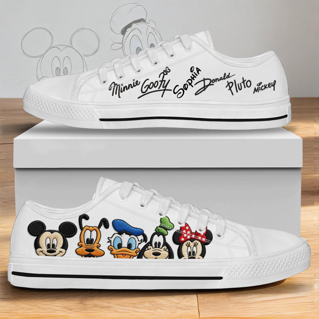 Personalized Low Top Shoes with Disney Character Embroidery for Kids #VALUE! GradoCreations