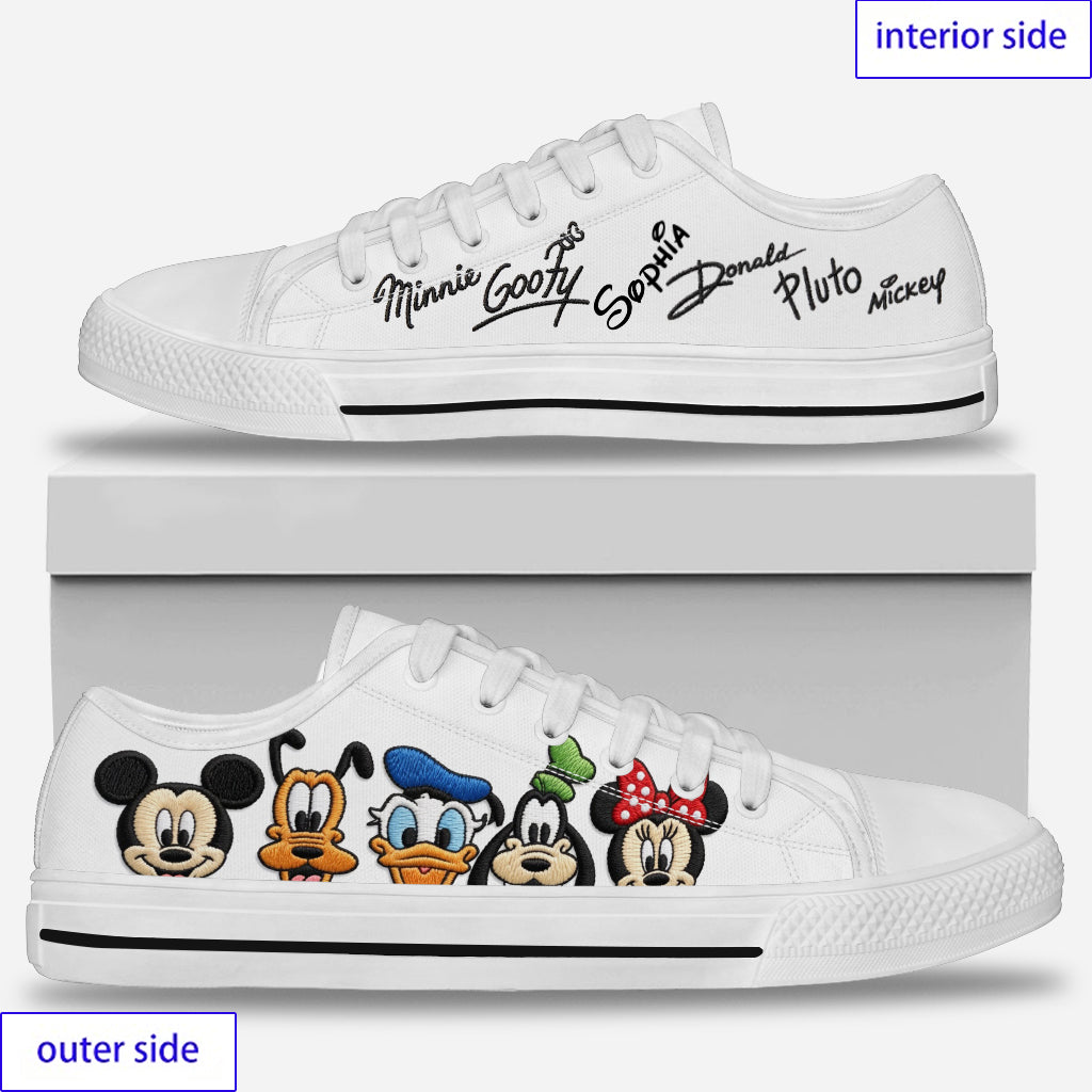 Personalized Low Top Shoes with Disney Character Embroidery for Kids #VALUE! GradoCreations