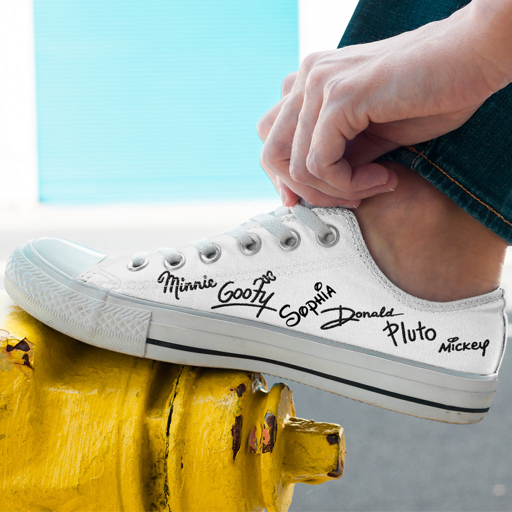Personalized Low Top Shoes with Disney Character Embroidery for Kids #VALUE! GradoCreations