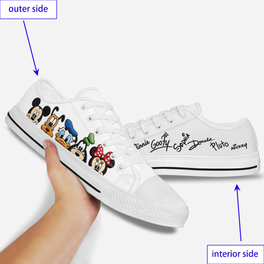 Personalized Low Top Shoes with Disney Character Embroidery for Kids #VALUE! GradoCreations