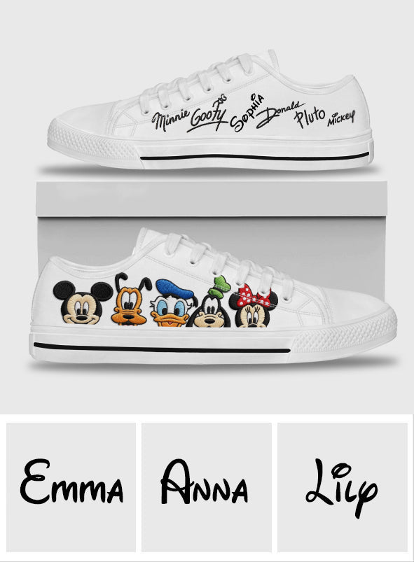 Personalized Low Top Shoes with Disney Character Embroidery for Kids #VALUE! GradoCreations