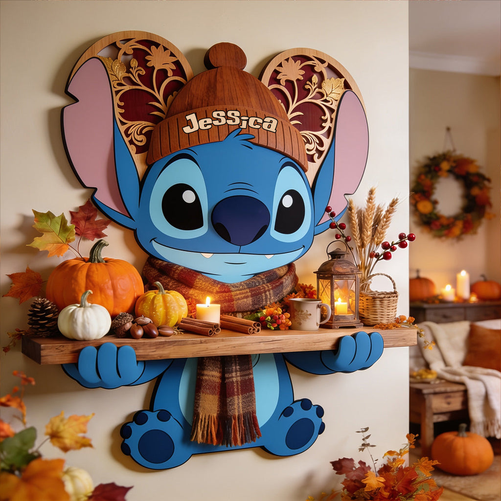 Personalized Ohana Wooden Floating Shelf Custom Name Decor Gift Wooden Floating Shelf GradoCreations