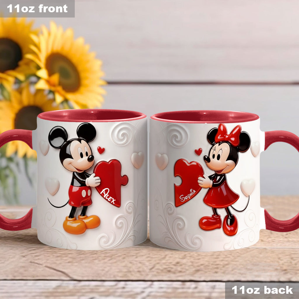Personalized Cartoon Mouse Couple Matching Mugs for Couples Accent Mug GradoCreations