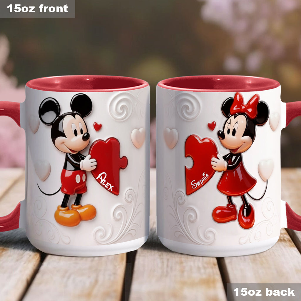 Personalized Cartoon Mouse Couple Matching Mugs for Couples Accent Mug GradoCreations