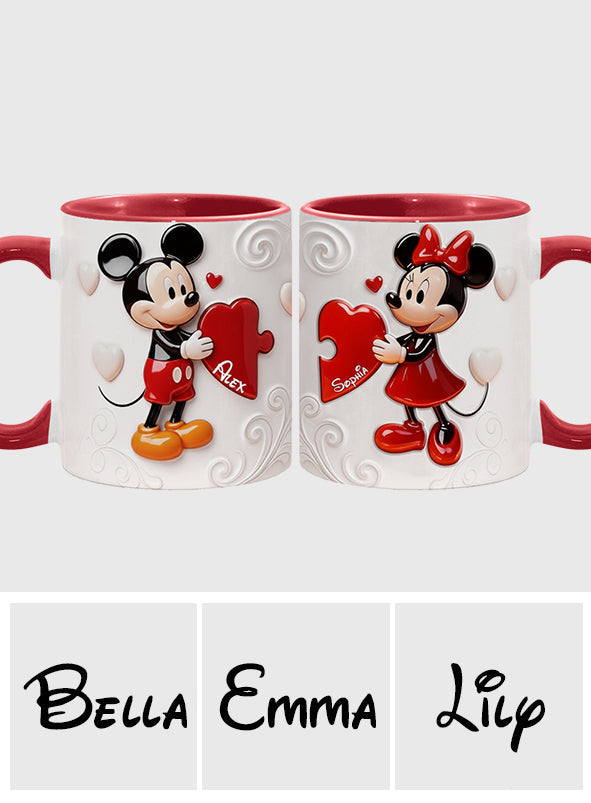 Personalized Cartoon Mouse Couple Matching Mugs for Couples Accent Mug GradoCreations