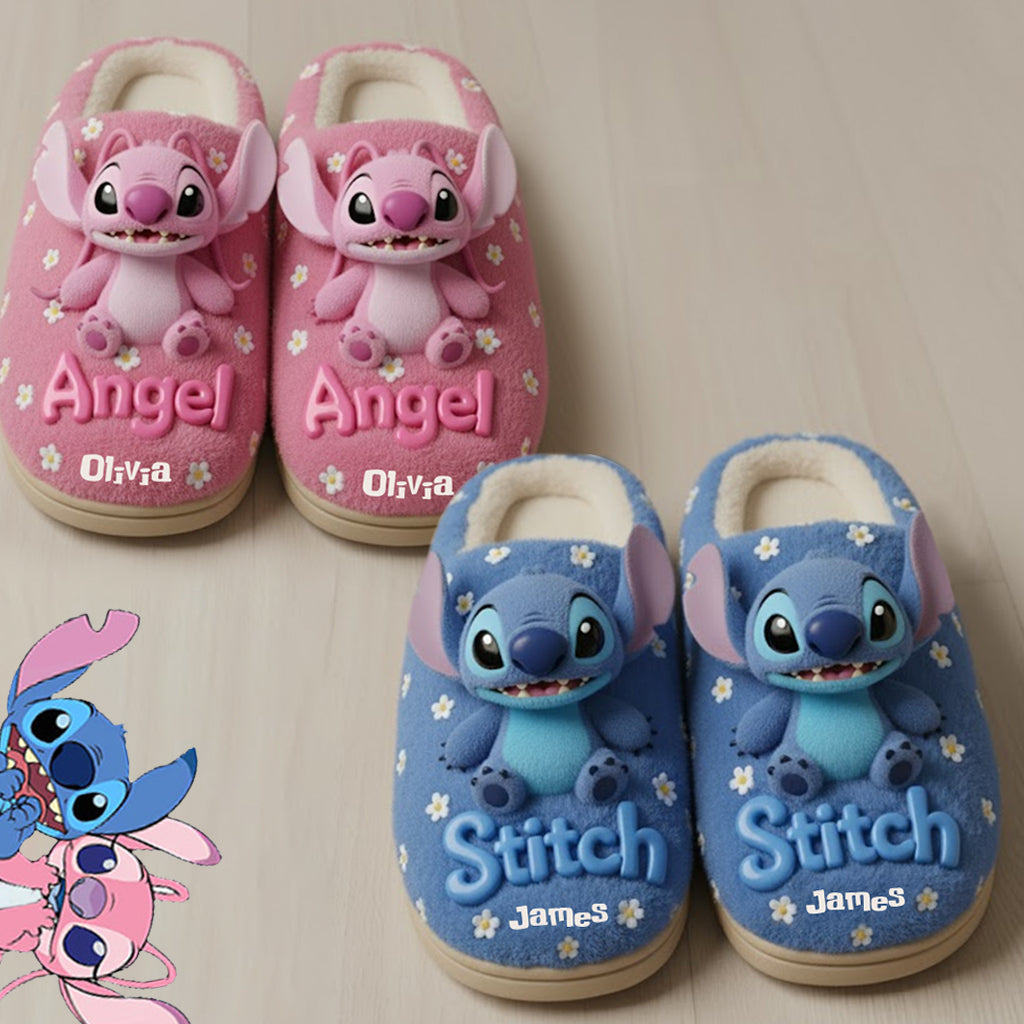 Personalized Fluffy Monster Slippers Custom Name Gift for Kids Slippers GradoCreations