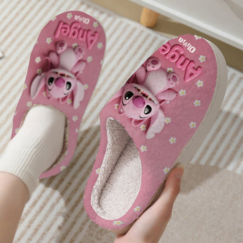 Personalized Fluffy Monster Slippers Custom Name Gift for Kids Slippers GradoCreations