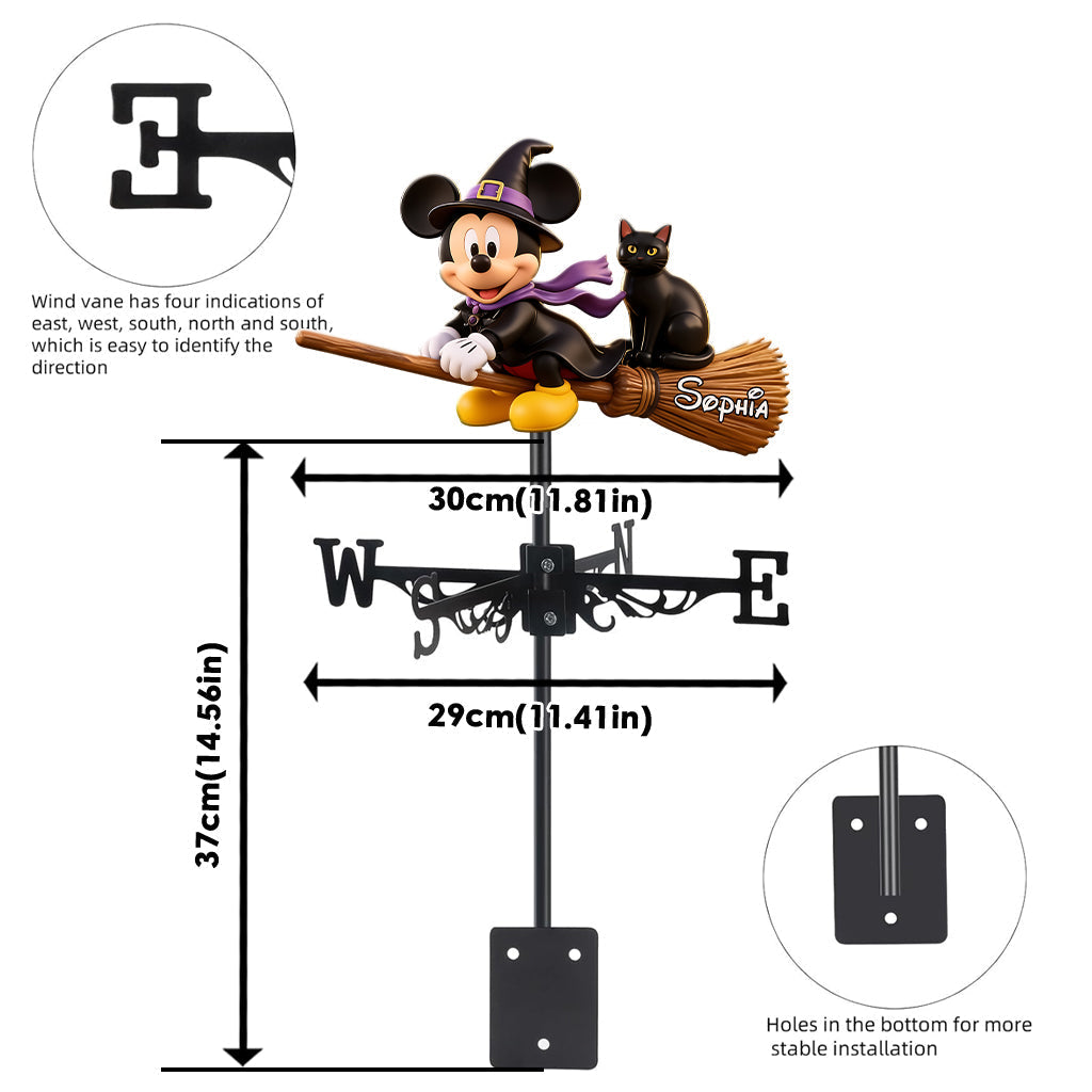 Personalized Halloween Mouse Weather Vane with Custom Names Weather Vane GradoCreations