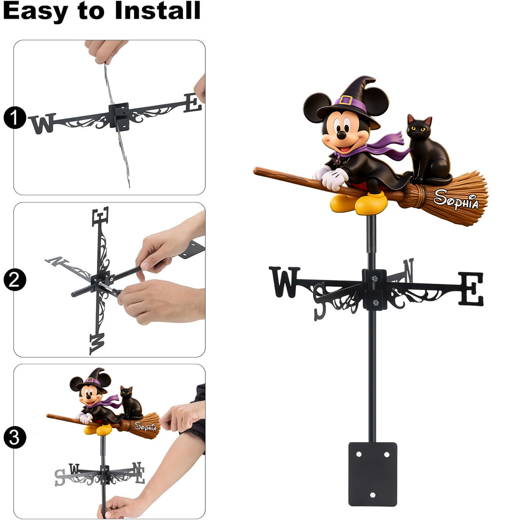 Personalized Halloween Mouse Weather Vane with Custom Names Weather Vane GradoCreations