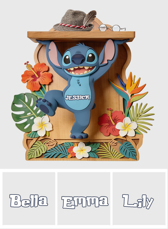 Personalized Wooden Floating Shelf Custom Name Ohana Gift Wooden Floating Shelf GradoCreations