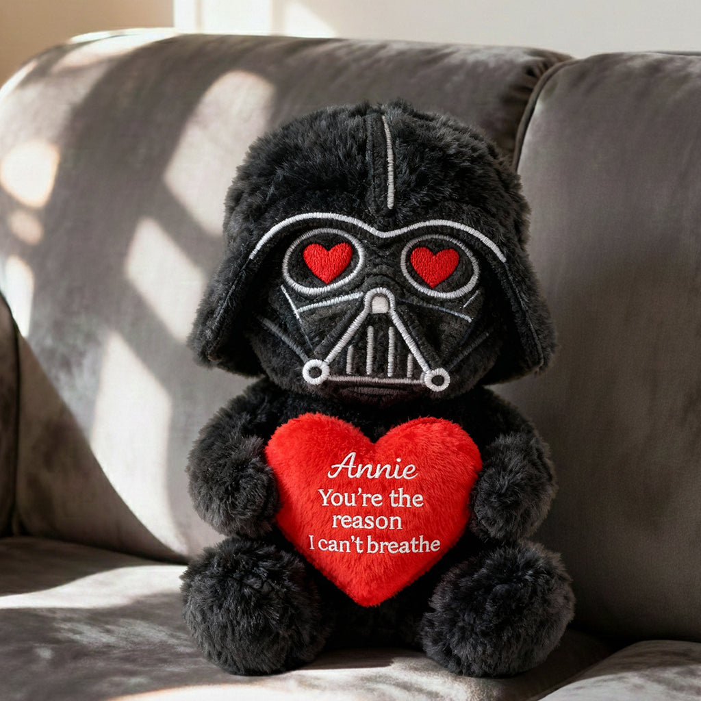 Personalized Darth Vader Faux Fur Pillow Gift for Couples Faux Fur Shaped Pillow GradoCreations
