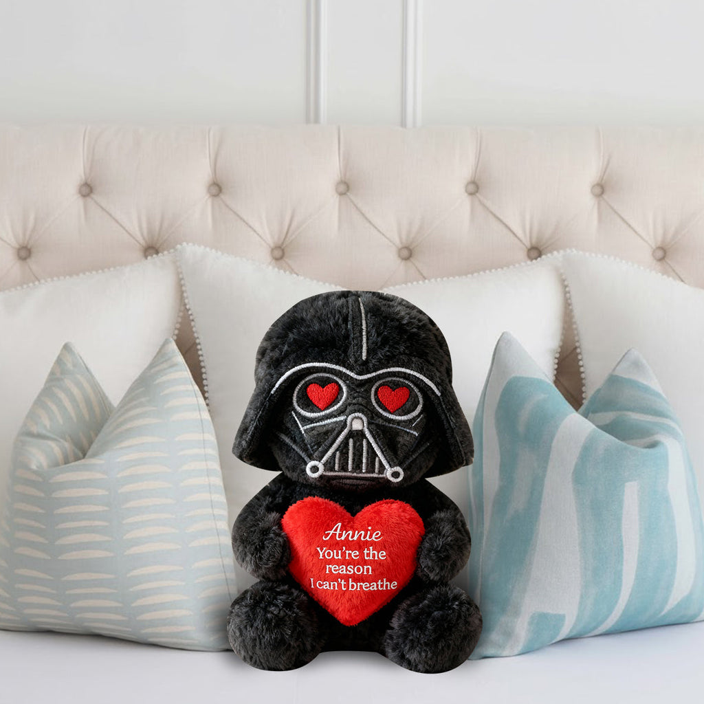 Personalized Darth Vader Faux Fur Pillow Gift for Couples Faux Fur Shaped Pillow GradoCreations