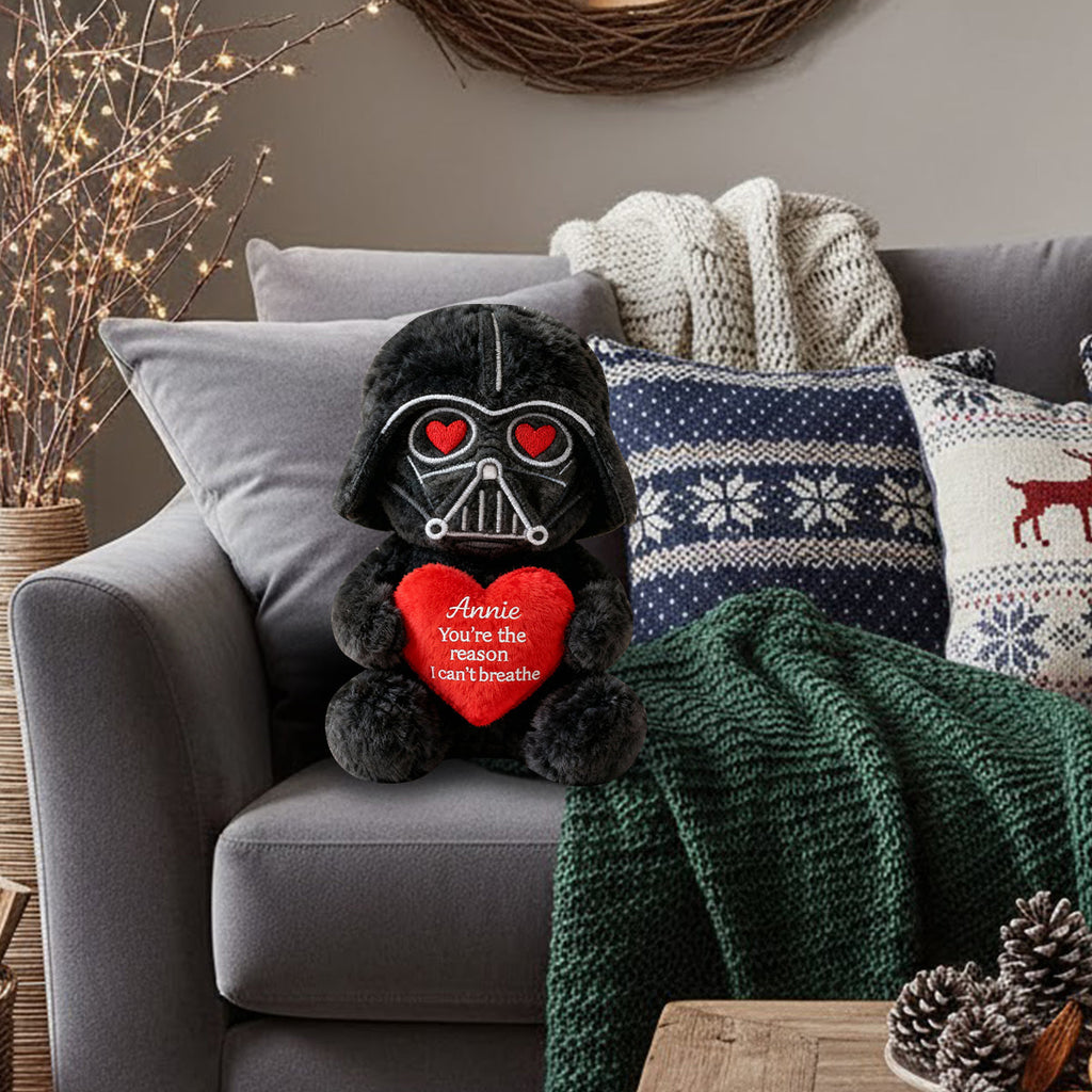 Personalized Darth Vader Faux Fur Pillow Gift for Couples Faux Fur Shaped Pillow GradoCreations