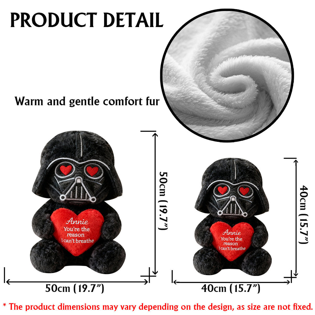 Personalized Darth Vader Faux Fur Pillow Gift for Couples Faux Fur Shaped Pillow GradoCreations