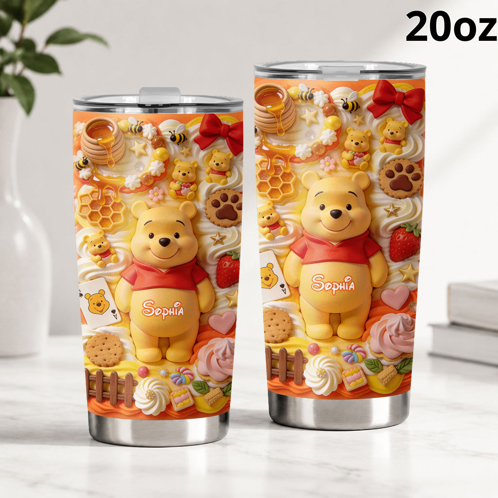 Personalized 3D Bear Tumbler Custom Name Gift for Kids Tumbler GradoCreations