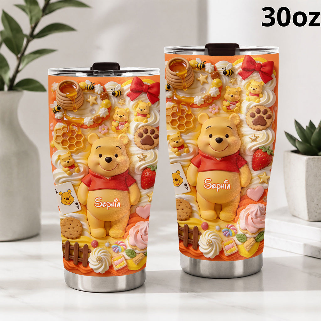 Personalized 3D Bear Tumbler Custom Name Gift for Kids Tumbler GradoCreations
