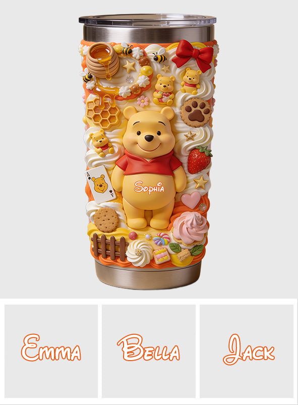 Personalized 3D Bear Tumbler Custom Name Gift for Kids Tumbler GradoCreations
