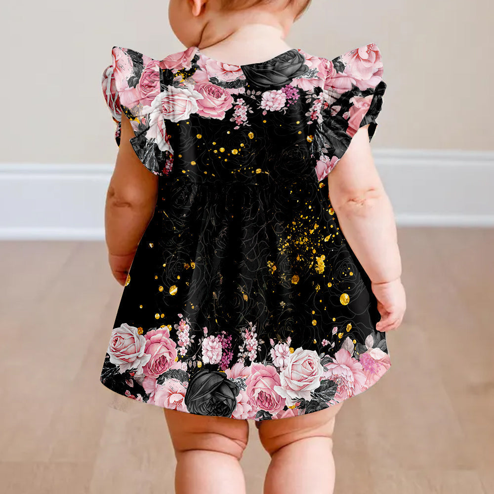 Personalized Kids Ruffle Sleeve Dress with Minnie Design for Girls Kid Ruffle Sleeve Dress GradoCreations
