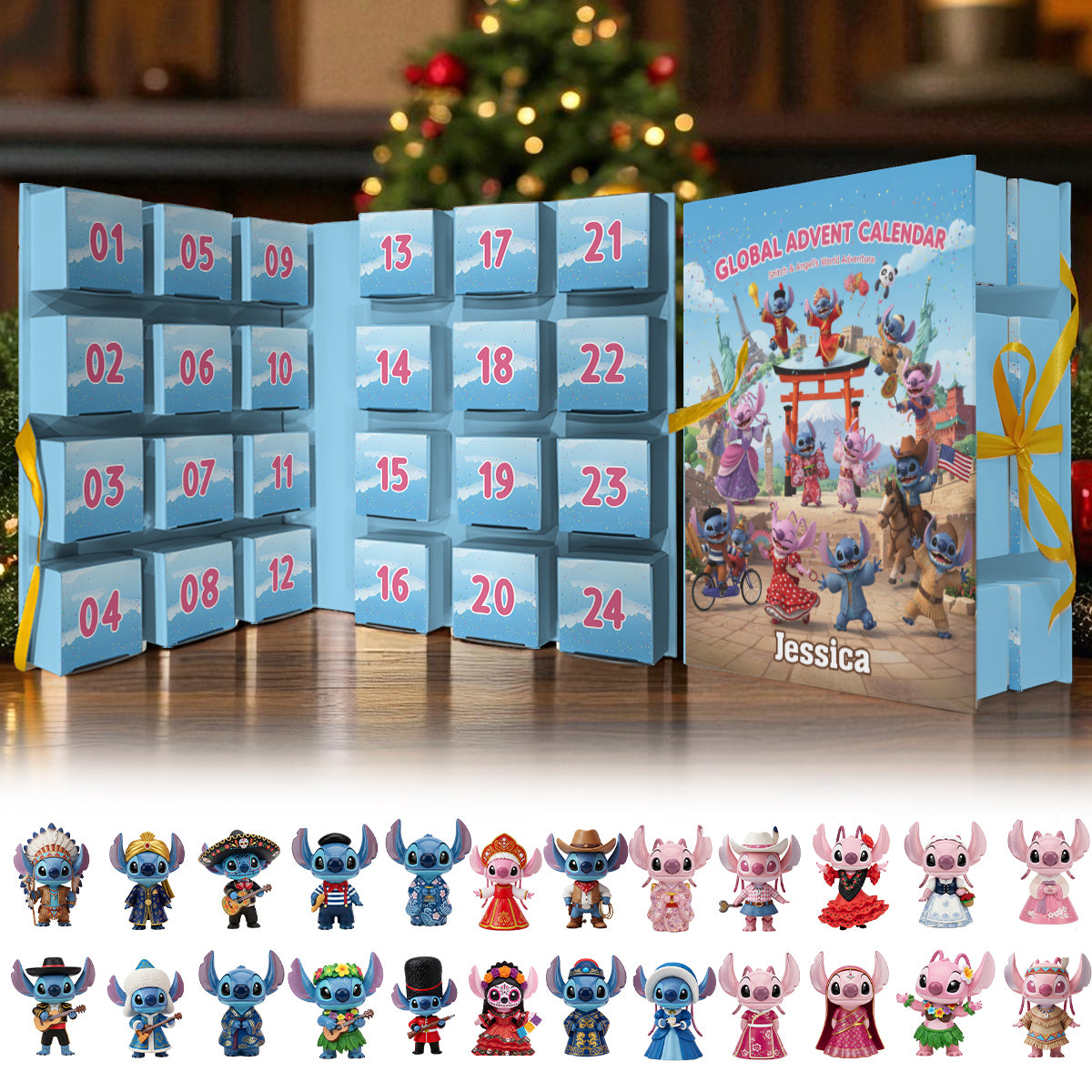 Personalized Advent Calendar with Ornaments for Christmas Gift Folded Advent Calendar With Ornaments GradoCreations